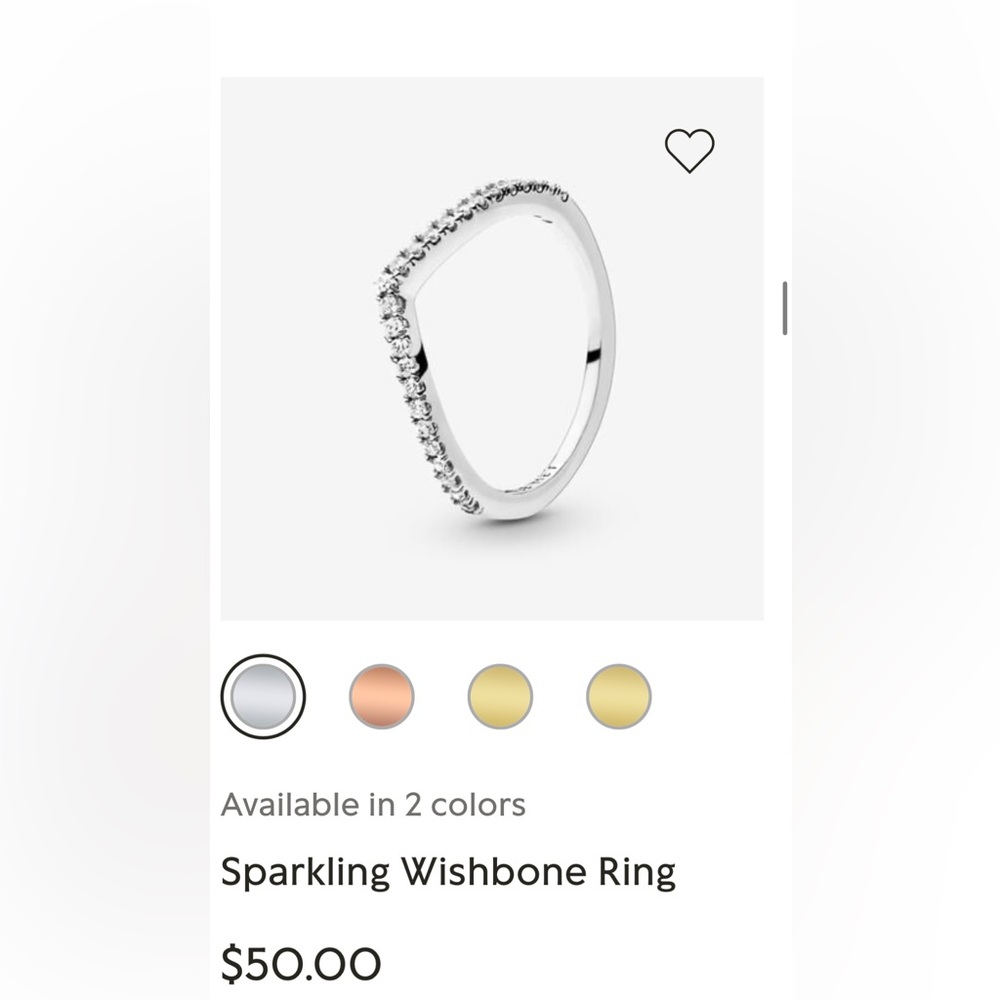 Pandora wishbone ring size 5